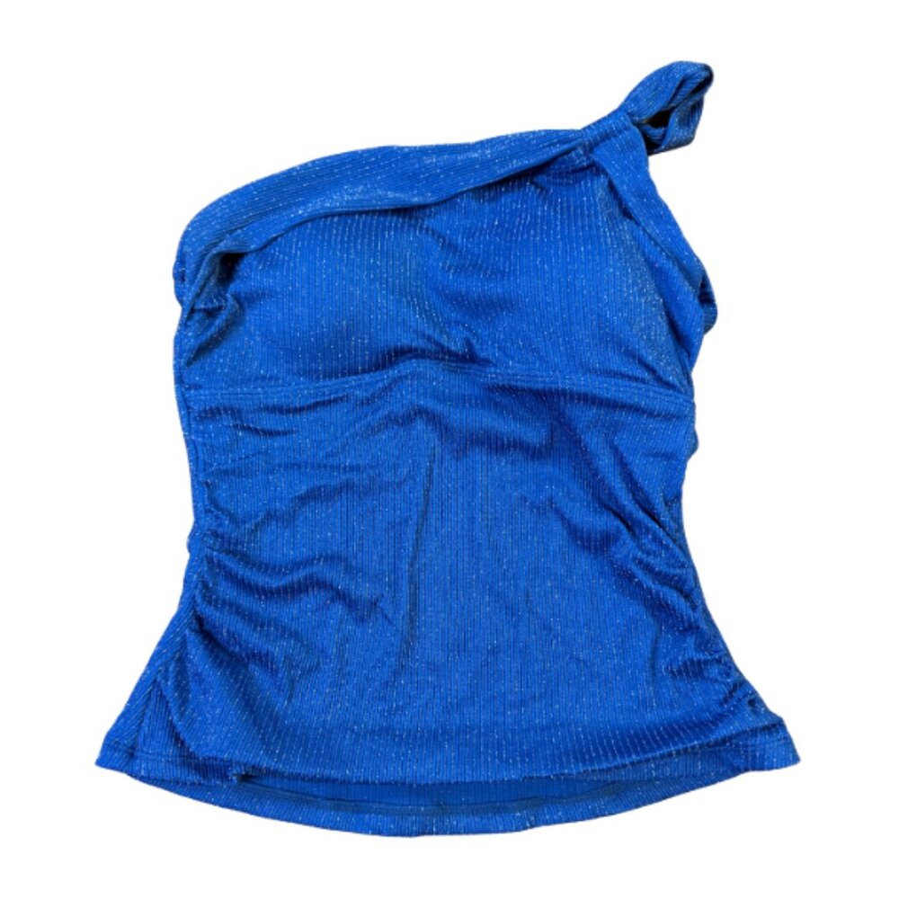 NWT Cupshe Royal Blue Sparkle Tankini Set Size M | Tummy Control - Picture 2 of 9